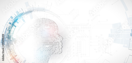 Artificial intelligence. Technology web background. Virtual concept