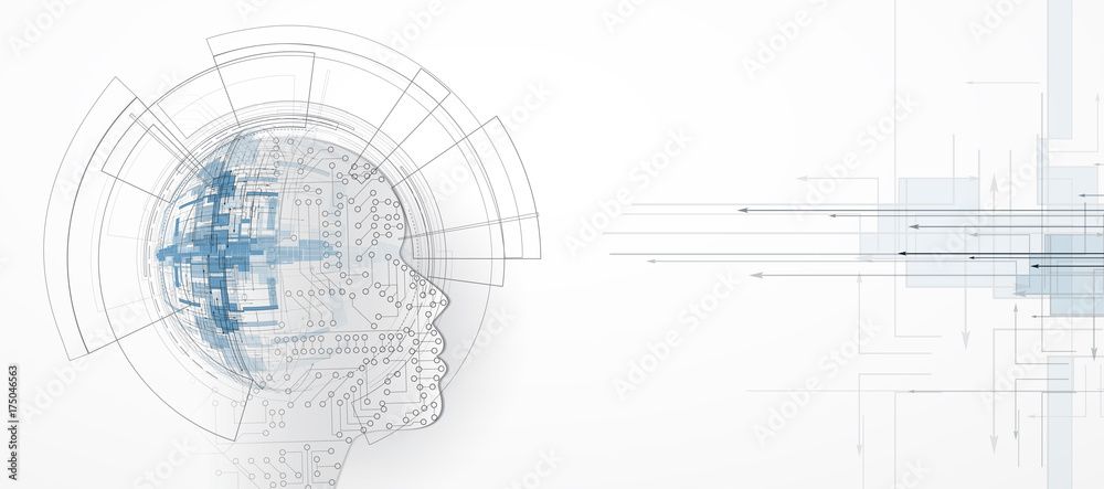 Obraz premium Artificial intelligence. Technology web background. Virtual concept