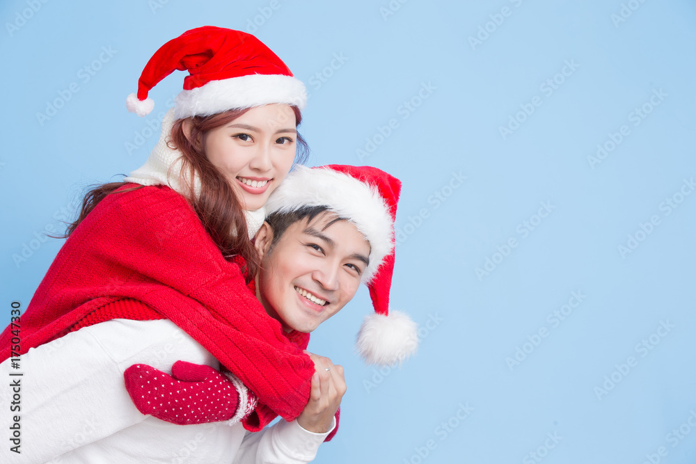 couple smile with merry christmas couple smile with merry christmas