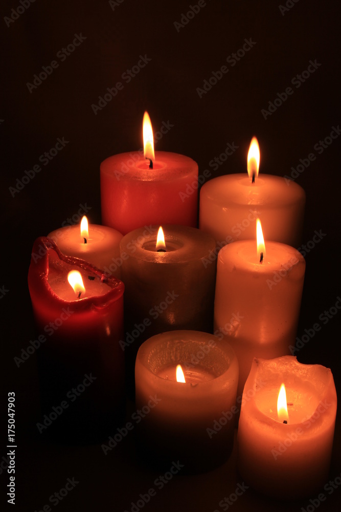 Group of burning candles Group of burning candles