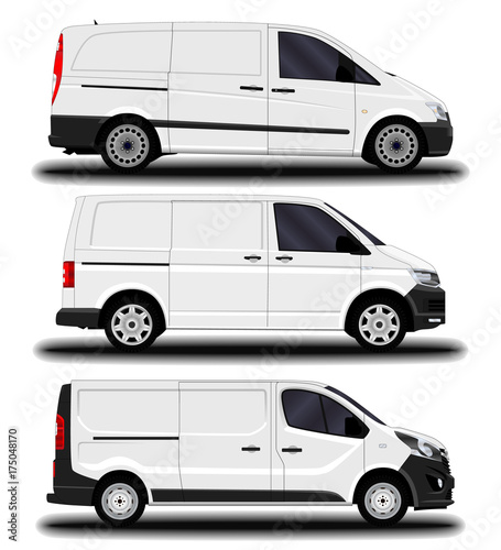 realistic cargo van. set.