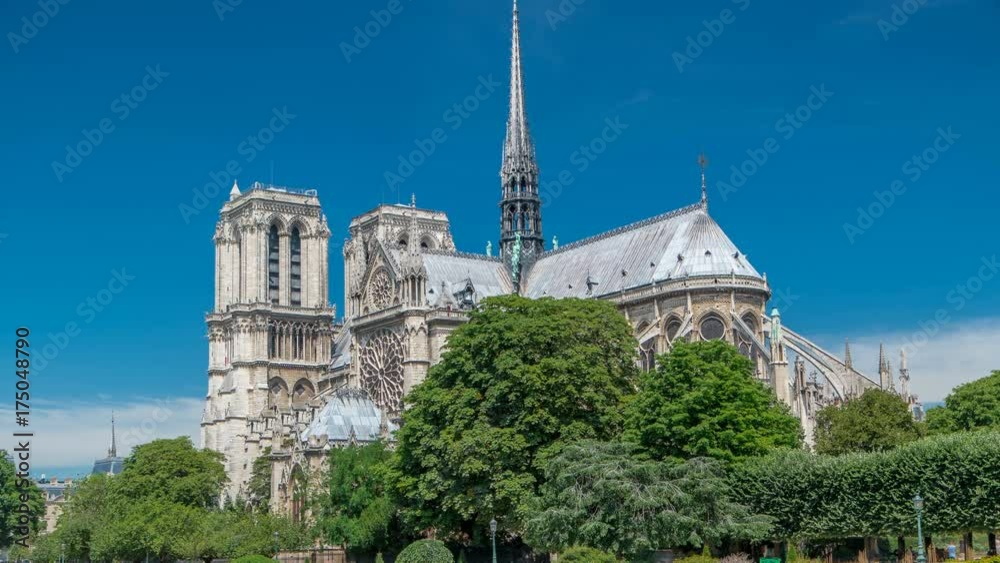 Notre Dame de Paris timelapse is the one of the most famous symbols of Paris Notre Dame de Paris timelapse is the one of the most famous symbols of Paris
