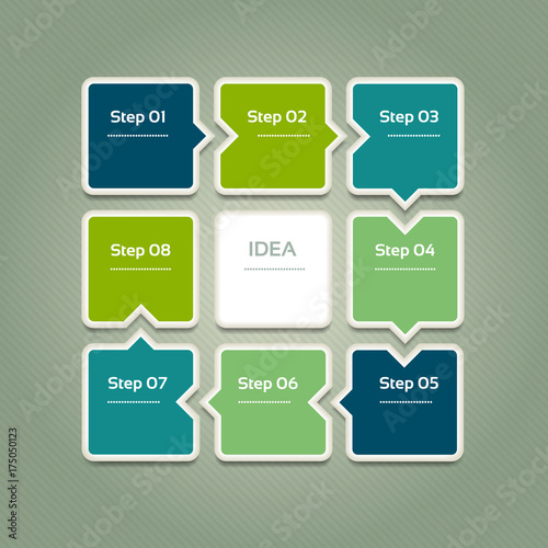 Vector progress background. Template for diagram, graph, presentation and chart. Business concept with 8 options, parts, steps or processes. Abstract background. eps 10.