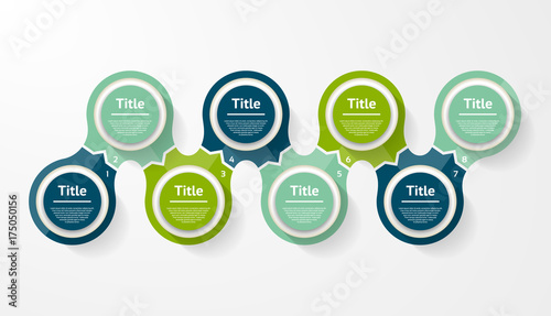 Vector circle infographic. Template for diagram, graph, presentation and chart. Business concept with eight options, parts, steps or processes. Abstract background.