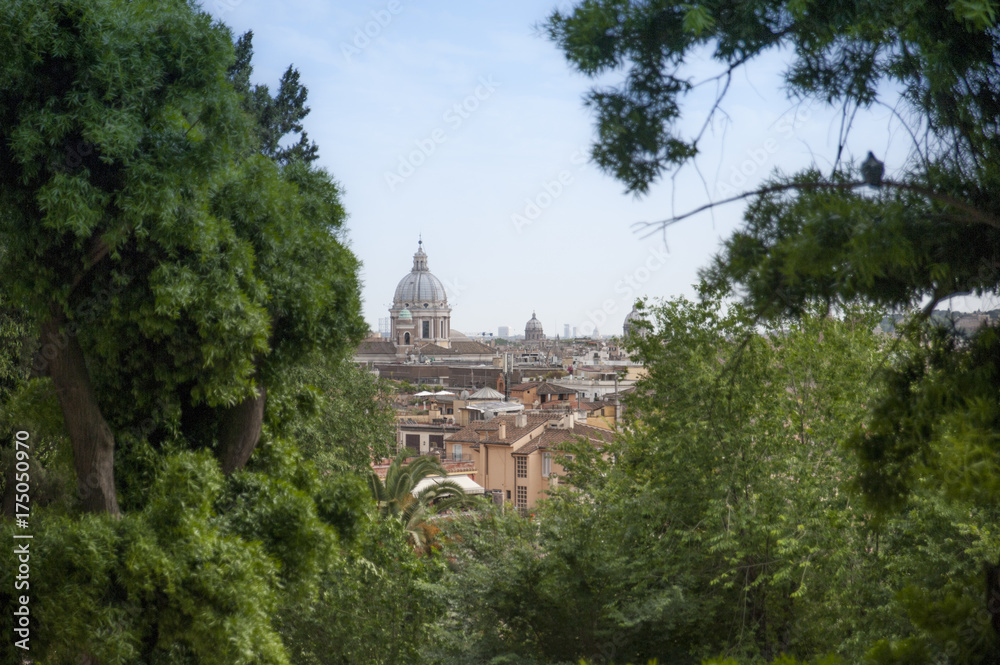 scorcio di Roma tra gli alberi