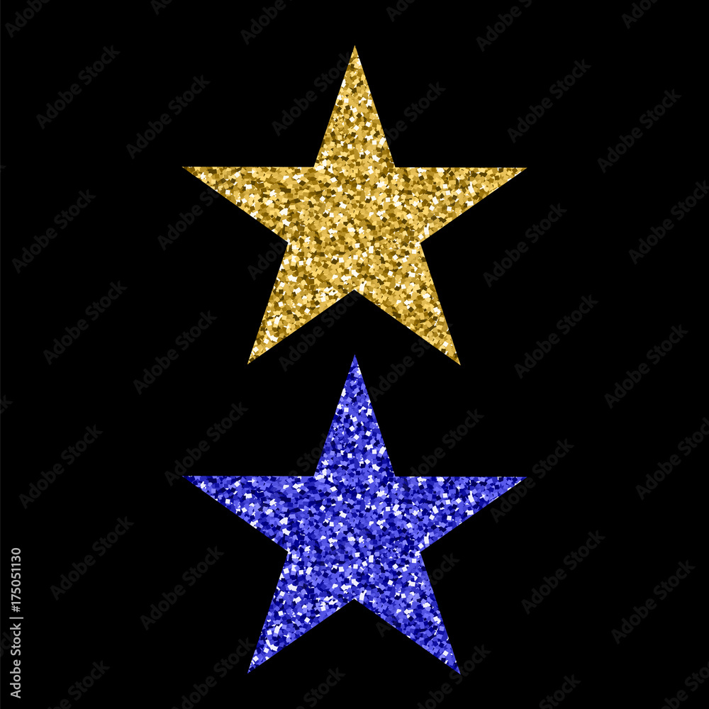 Gold Blue Glitter Star Gold Blue Glitter Star
