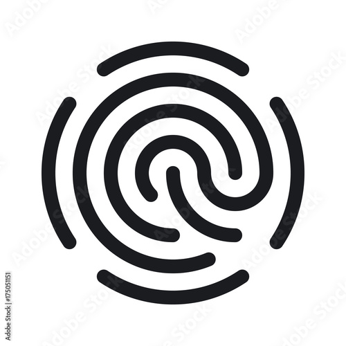 Simple fingerprint icon isolated on white background. Easy editable vector illustration