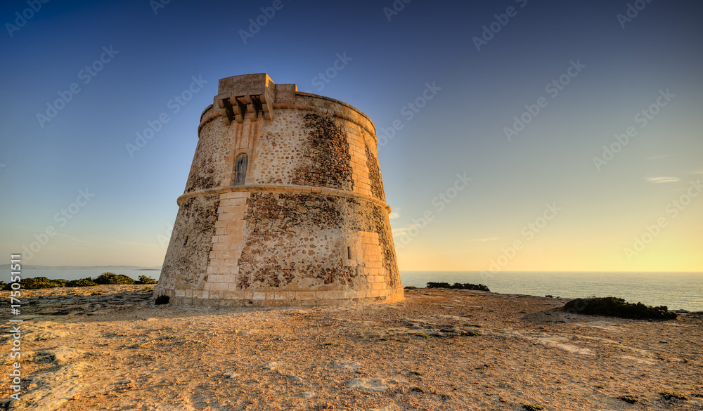 defense tower of Punta Prima in Formentera