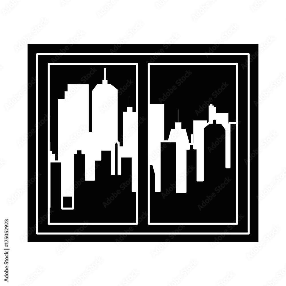 window with city background window with city background