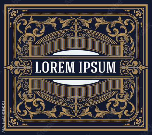 Label design vector antique frame vintage border western retro vector