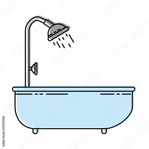 home bathtub isolated icon