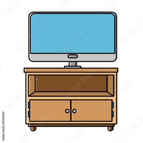 nightstand bedroom with tv plasma