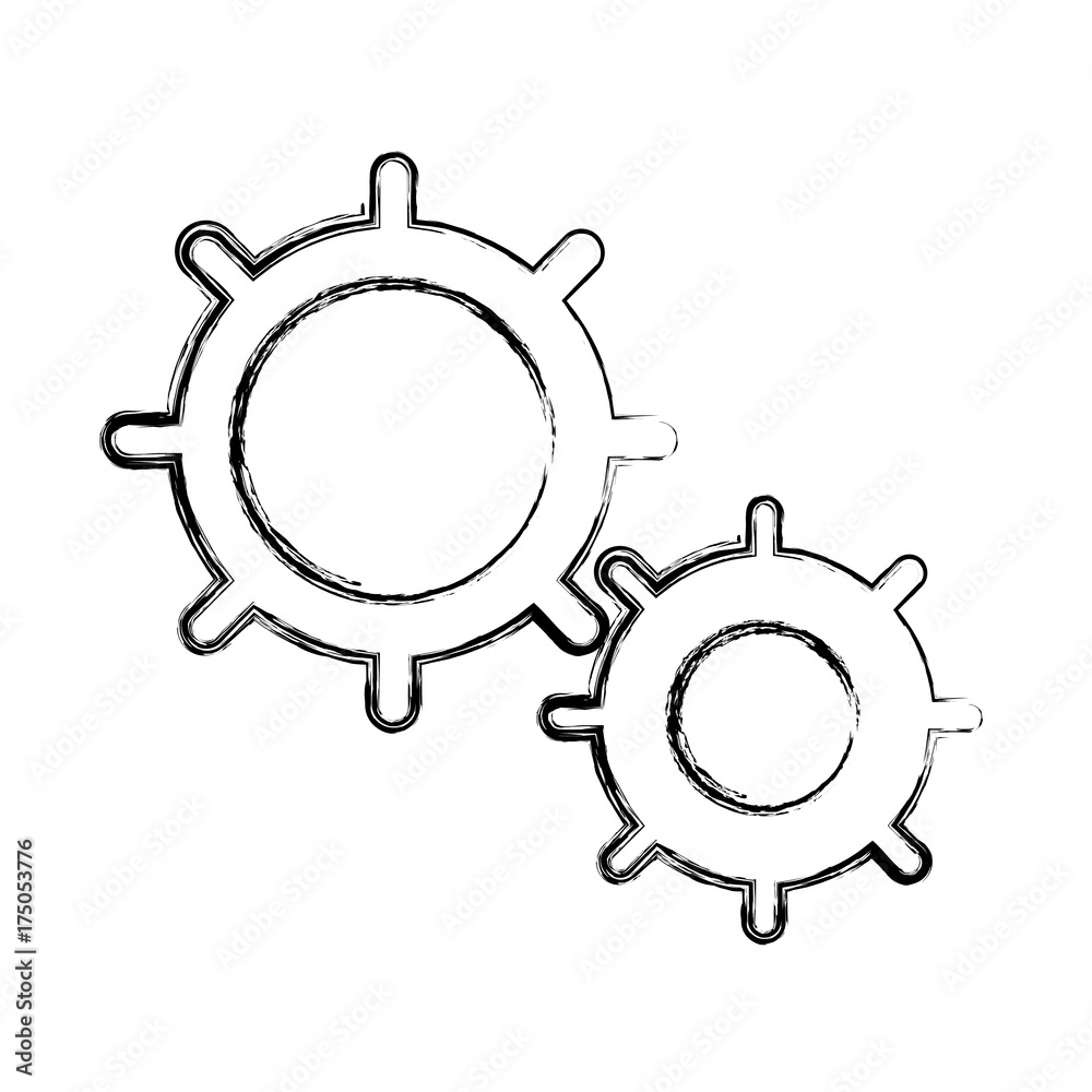 Gears machinery pieces icon vector illustration graphic design Gears machinery pieces icon vector illustration graphic design