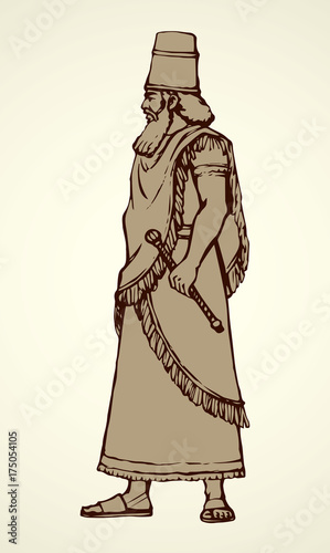 Golden Idol of Nebuchadnezzar. Vector drawing