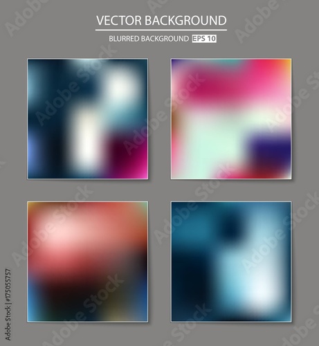 Abstract Creative concept vector multicolored blurred background set. For Web and Mobile Applications, art illustration template design, business infographic and social media, modern decoration