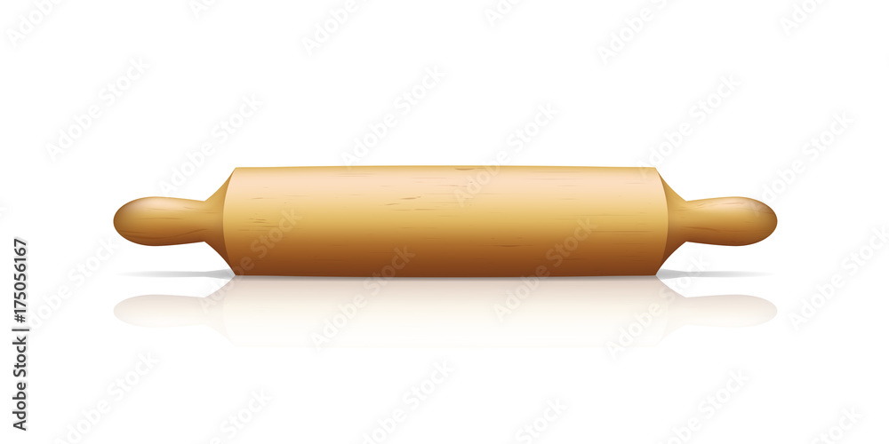 Realistic Detailed 3d Wooden Rolling Pin. Vector Realistic Detailed 3d Wooden Rolling Pin. Vector