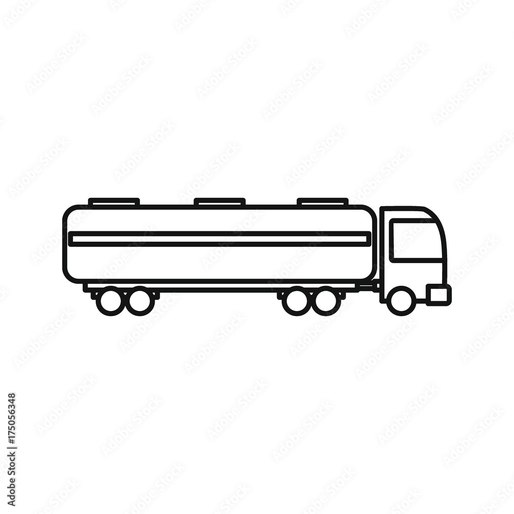 Petrol truck icon, outline style