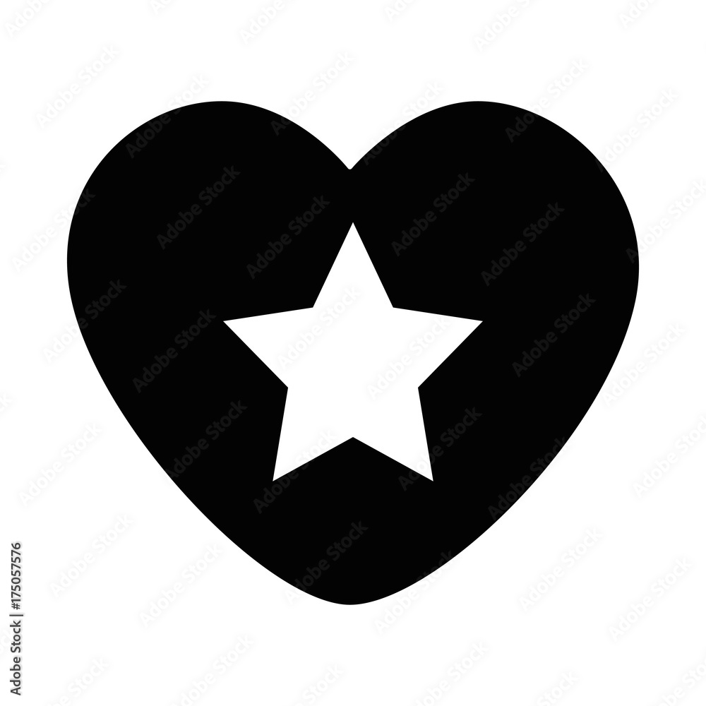 heart with star isolated icon heart with star isolated icon