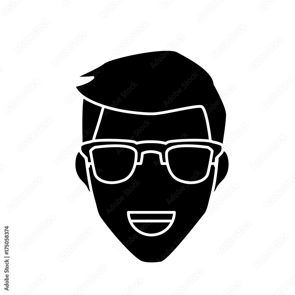 Man with glasses icon vector illustration graphic design