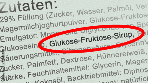 wb16 WarnBanner - german: Etikett mit der Zutat: Glukose-Fruktose-Sirup - Nahrungszusatz - Kohlenhydrate - Fruktose-Intoleranz - Fruktoseintoleranz - 16zu9 g5549 photo