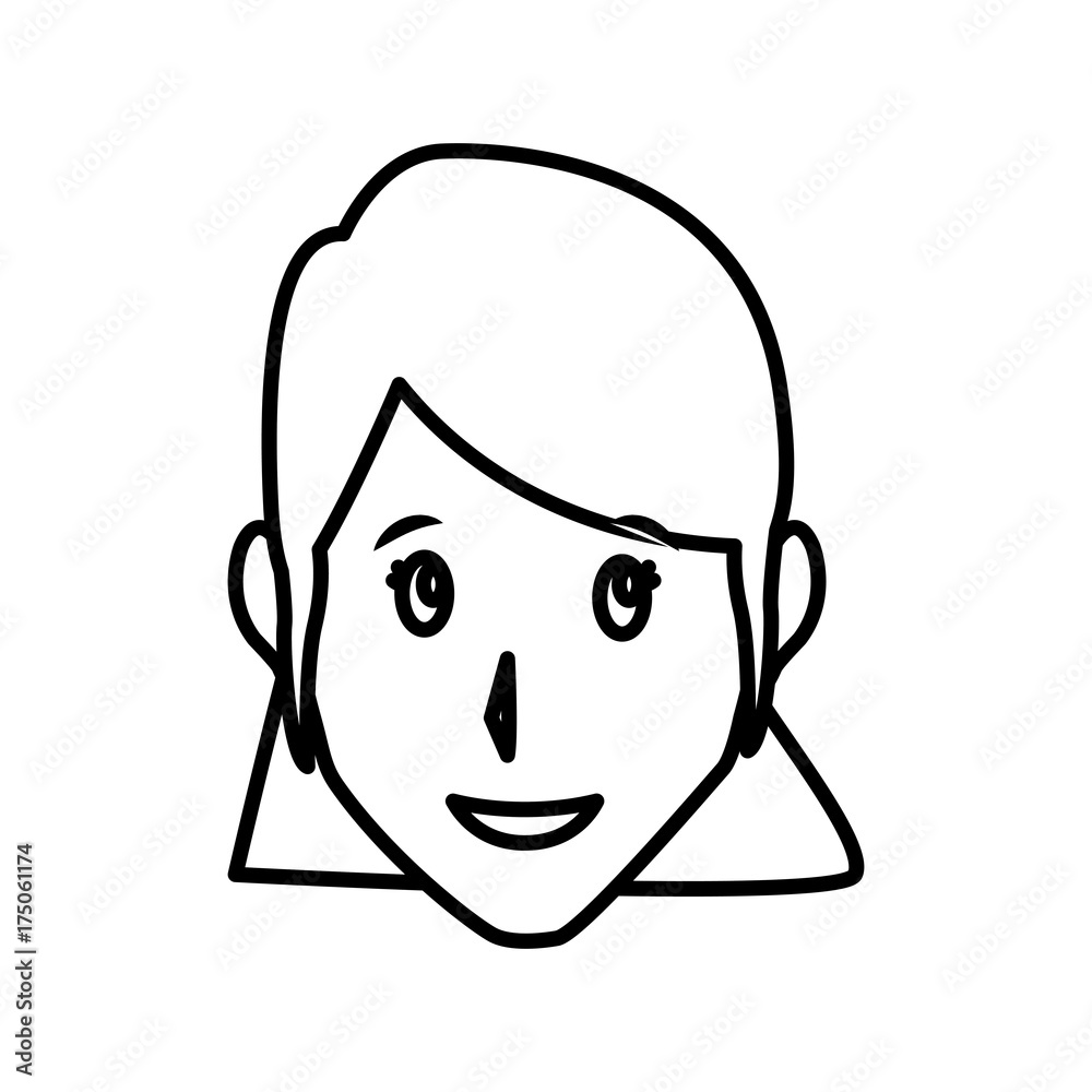 Woman smiling cartoon icon vector illustration graphic design Woman smiling cartoon icon vector illustration graphic design
