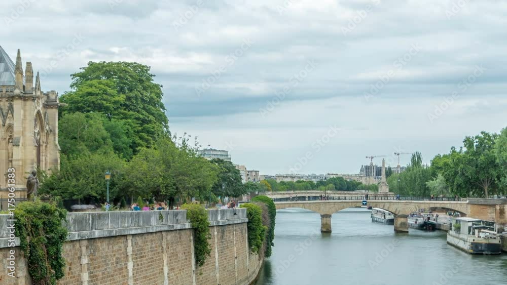 Notre Dame de Paris Garden on Cite Island timelapse, Paris, France Notre Dame de Paris Garden on Cite Island timelapse, Paris, France