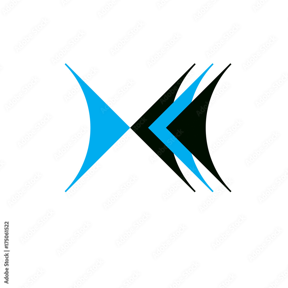 Vector geometric conceptual shape can be used as successful business career abstract logo.