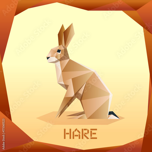 Origami brown Hare