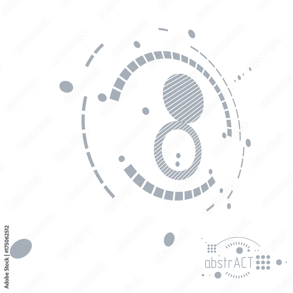 Fototapeta premium Engineering technological vector wallpaper made with circles and lines. Modern geometric composition can be used as template and layout. Abstract technical background.