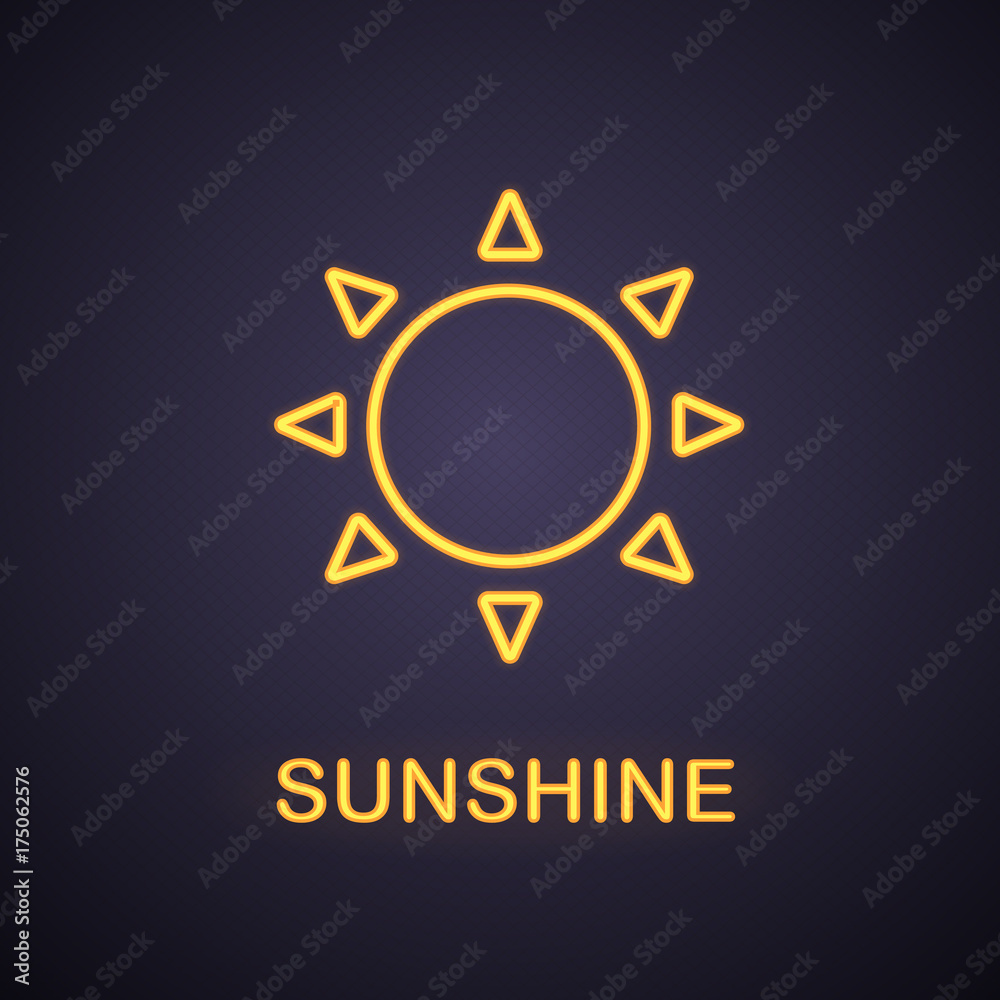 Naklejka premium Sun neon light icon