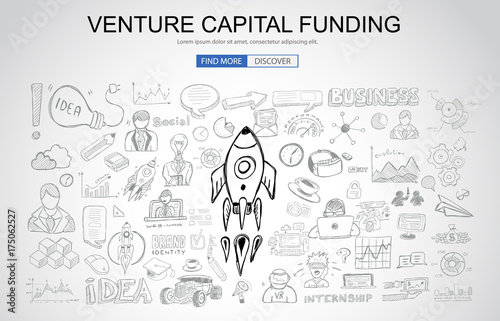 Venture Capital Funding concept with Business Doodle design style