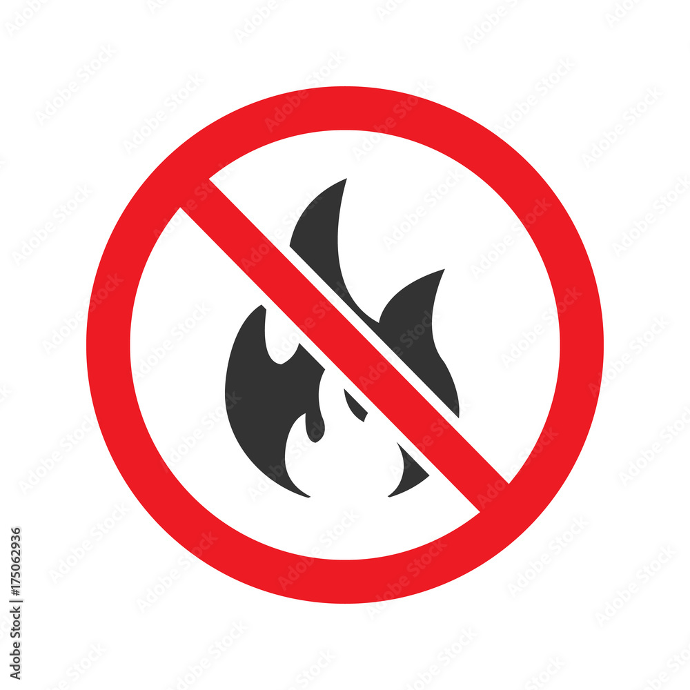 Forbidden sign with fire glyph icon Forbidden sign with fire glyph icon