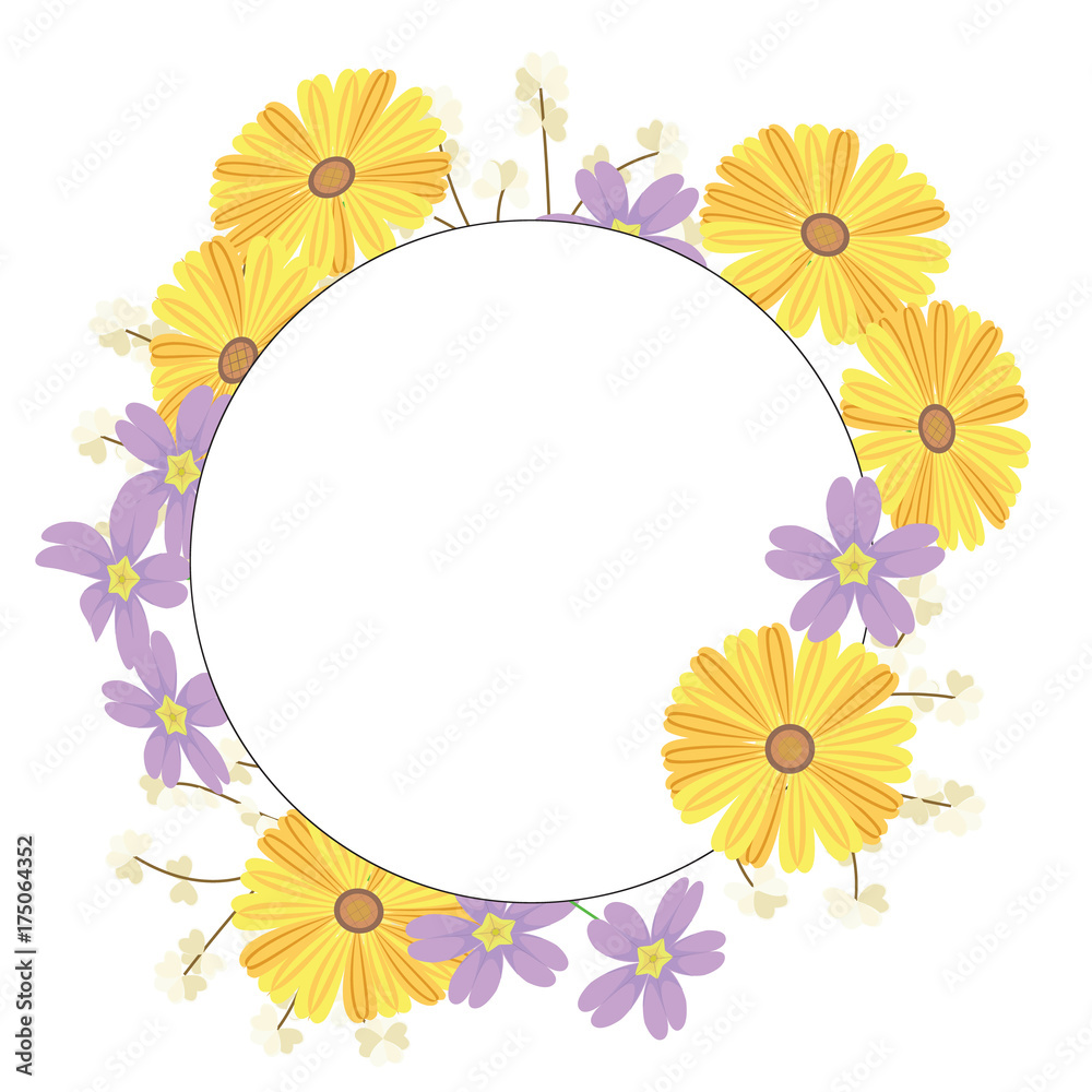 Yellow flower is the sky. The tulip is in the spring. Yellow flower is vector for seamless, pattern and background. Draw image and not trace or copy.