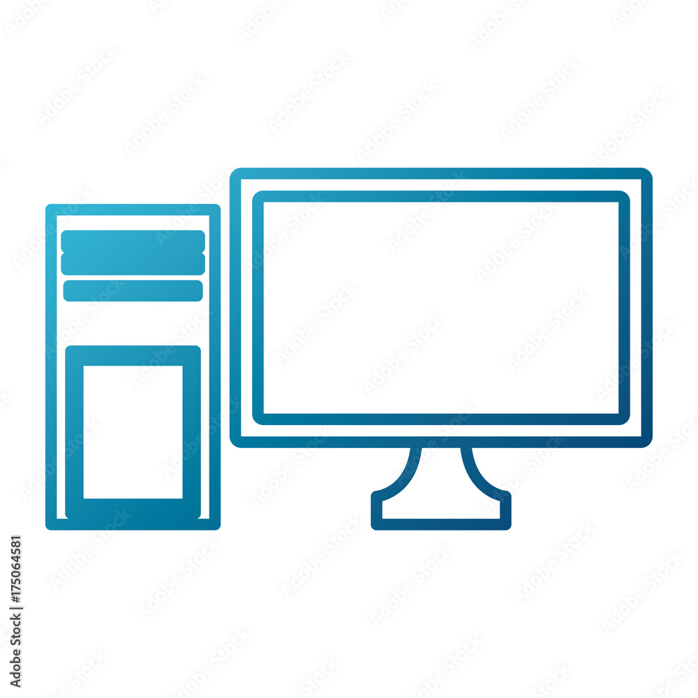 Desk computer technology icon vector illustration graphic design Desk computer technology icon vector illustration graphic design