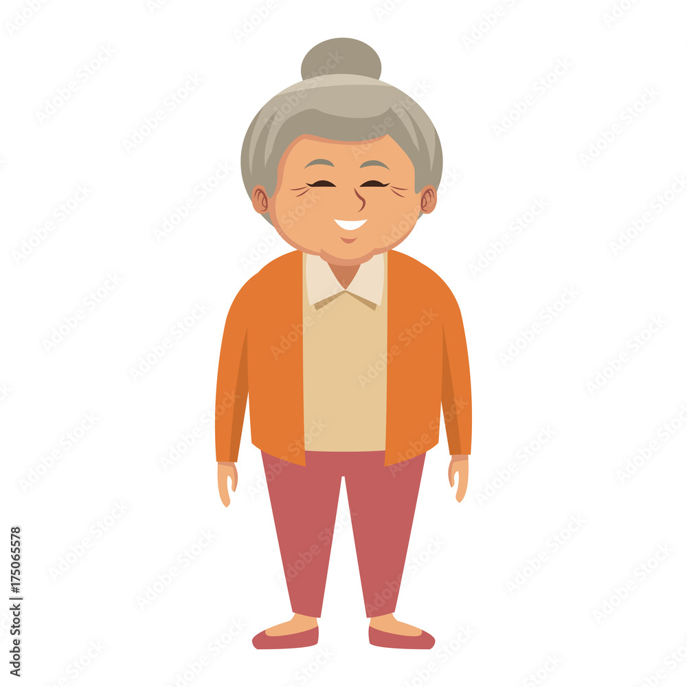Cute grandmother cartoon icon vector illustration graphic design