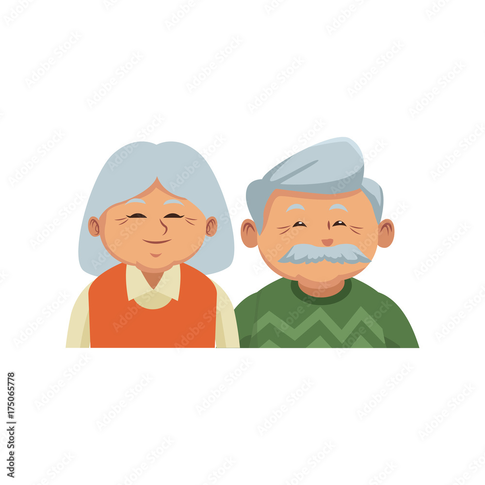 Cute grandparents couple cartoon icon vector illustration graphic design Cute grandparents couple cartoon icon vector illustration graphic design