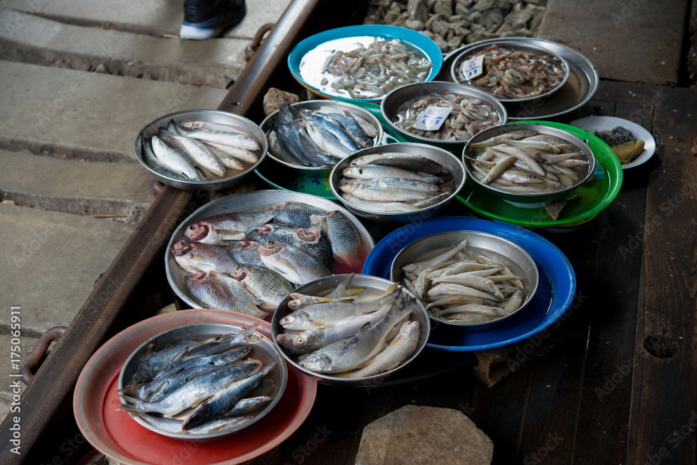 Fresh seafood awaits shoppers at the local street market Fresh seafood awaits shoppers at the local street market