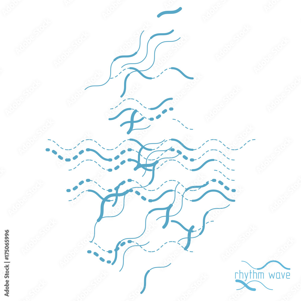 Abstract wavy lines vector illustration. Technical cybernetic pattern can be used in web design and as wallpaper or background.