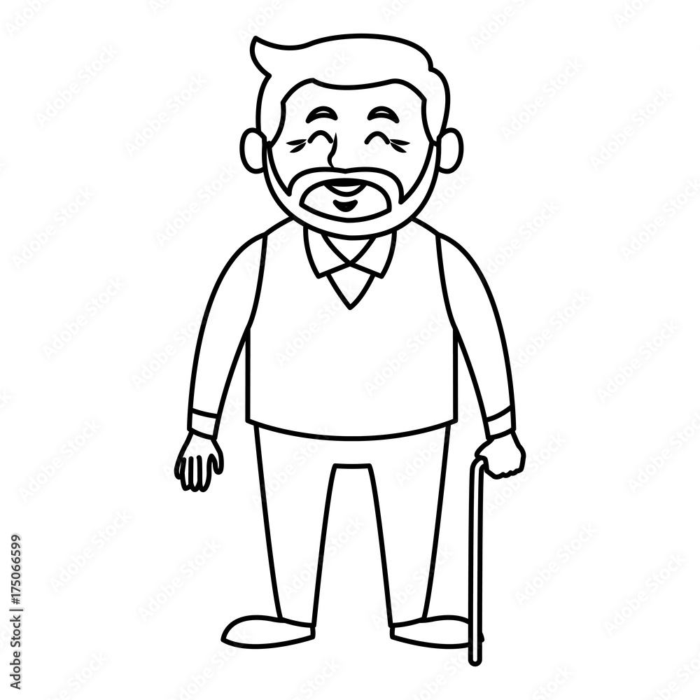 Cute grandfather cartoon icon vector illustration graphic design Cute grandfather cartoon icon vector illustration graphic design