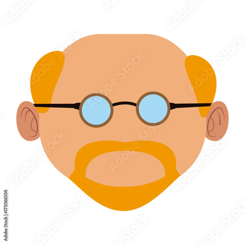 Cute grandfather cartoon icon vector illustration graphic design