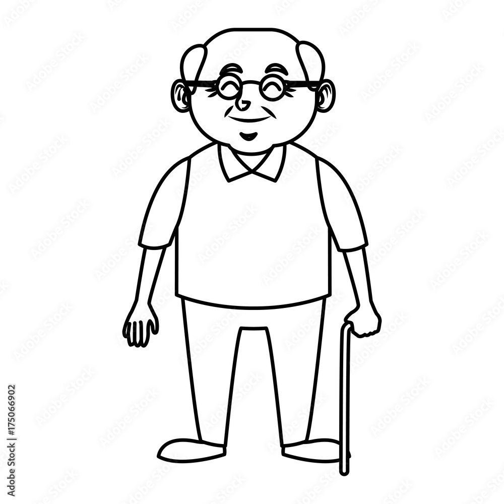 Cute grandfather cartoon icon vector illustration graphic design Cute grandfather cartoon icon vector illustration graphic design