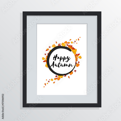 Vector Autumn Design on Picture Frame