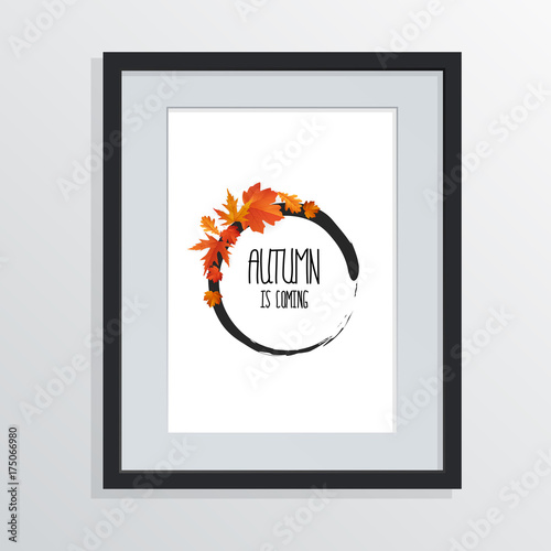 Vector Autumn Design on Picture Frame