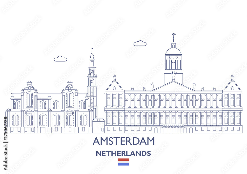 Amsterdam City Skyline, Netherlands