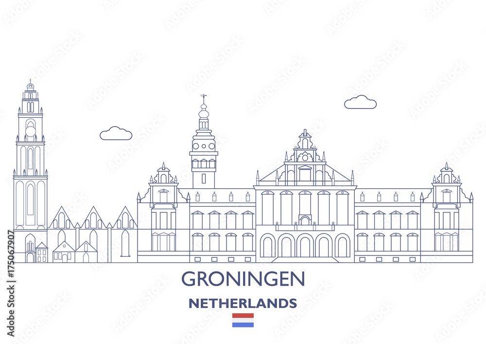 Groningen City Skyline, Netherlands
