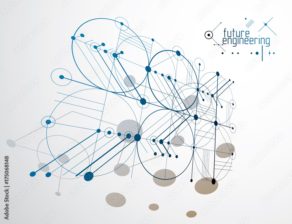 Vector industrial and engineering background, future technical plan. Abstract blueprint of mechanism, mechanical scheme. Vector industrial and engineering background, future technical plan. Abstract blueprint of mechanism, mechanical scheme.