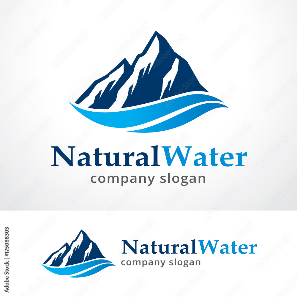Natural Water Logo Template Design Vector, Emblem, Design Concept
