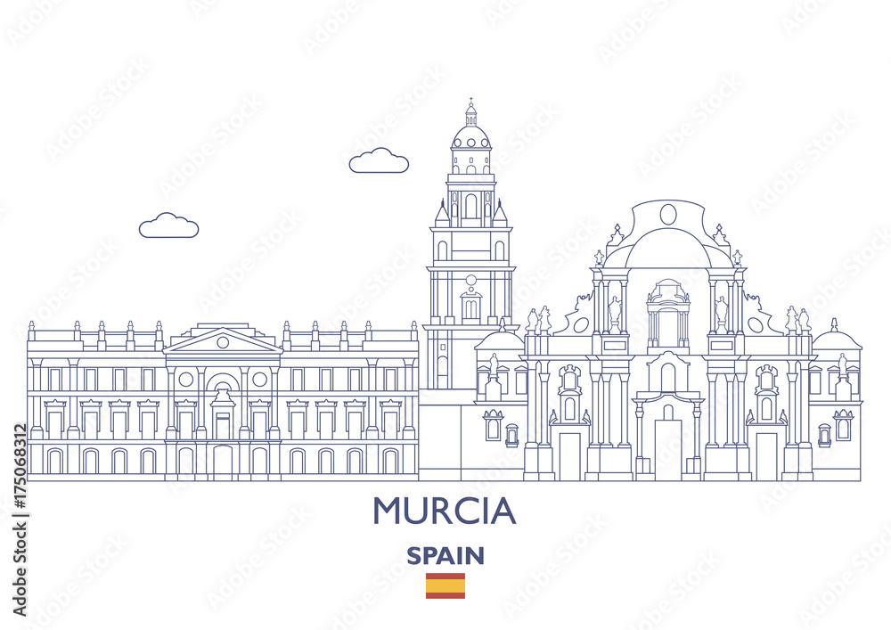 Fototapeta premium Murcia City Skyline, Spain
