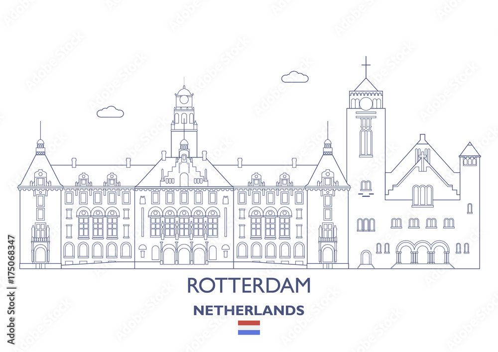Rotterdam City Skyline, Netherlands