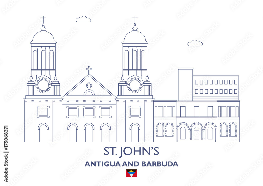 St. Johns  City Skyline, Antigua and Barbuda